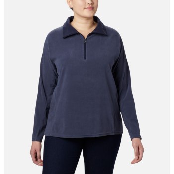 Columbia Ženske Majice S Kapuljačom - Glacial IV 1/2 Zip Plus Size Tamnoplave | BHWJ-95812